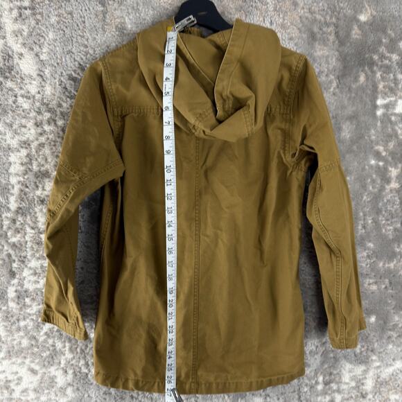 Burton Boys Size L Dryride Outdoor Hooded Button Jacket Brown Long Sleeve - Picture 3 of 8